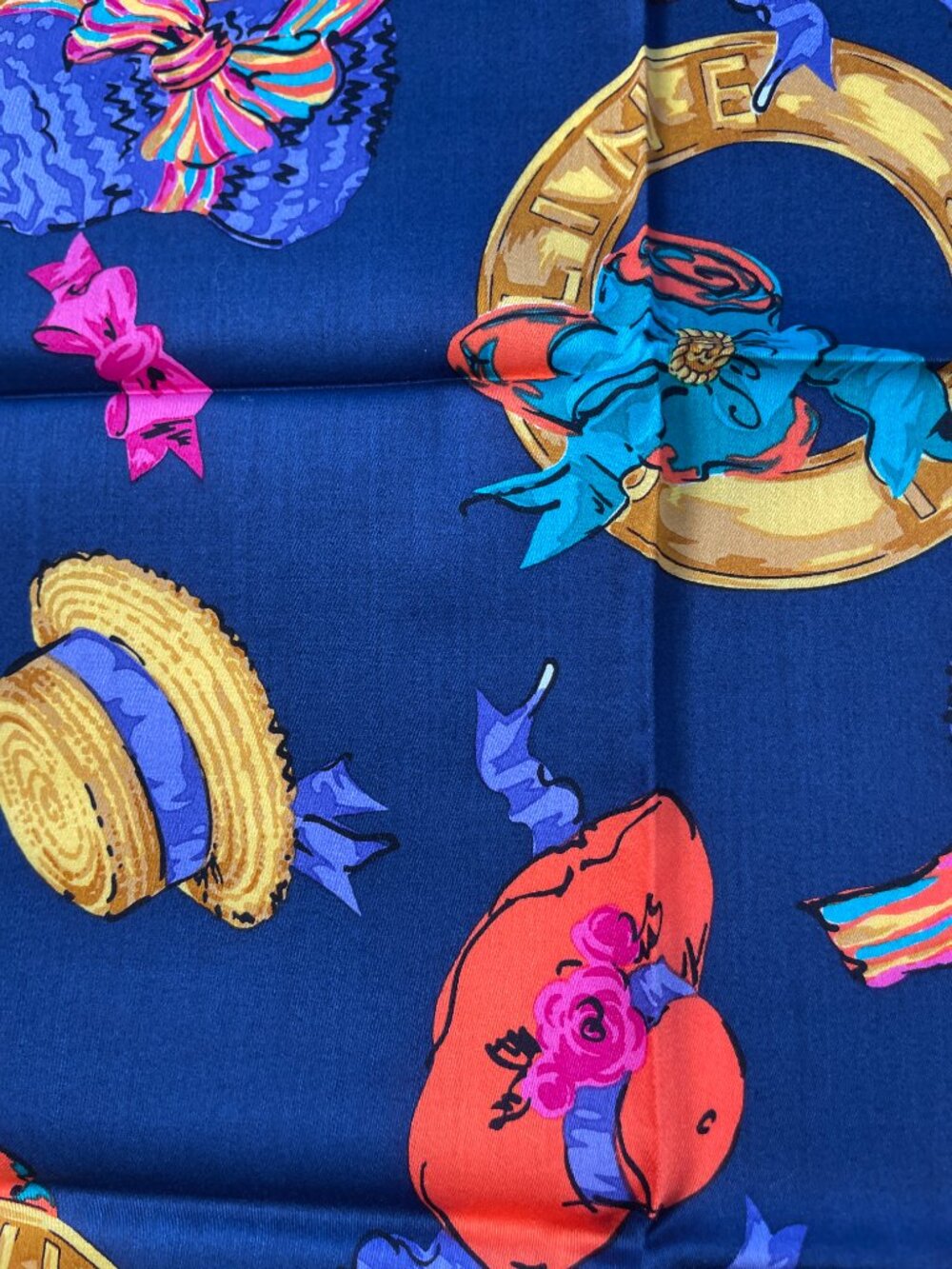 Céline Paris Cotton Scarf Colorful Hat Print - Picture 10 of 15